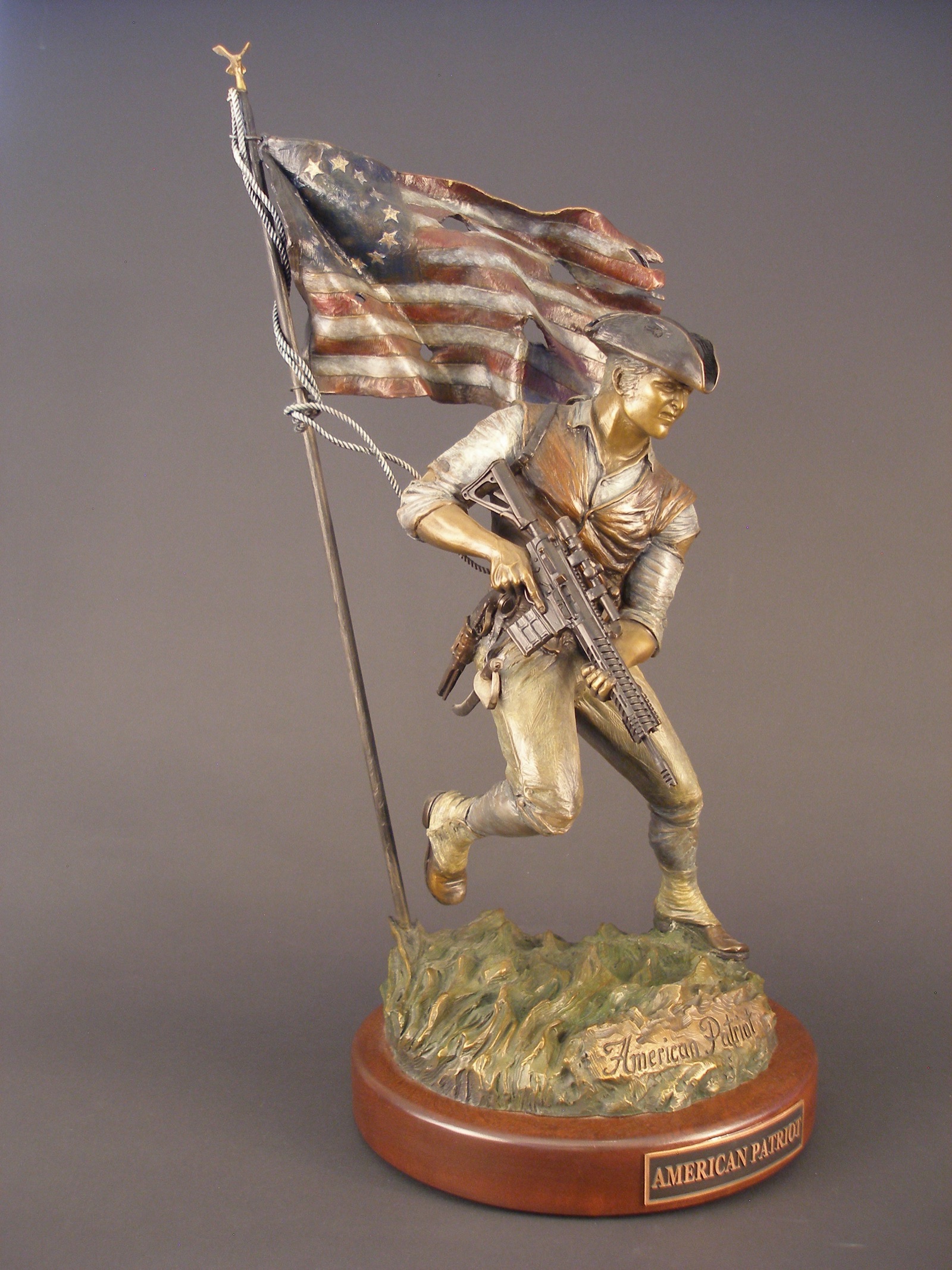 American Patriot - angle 1, bronze sculpture by David Paul Venell