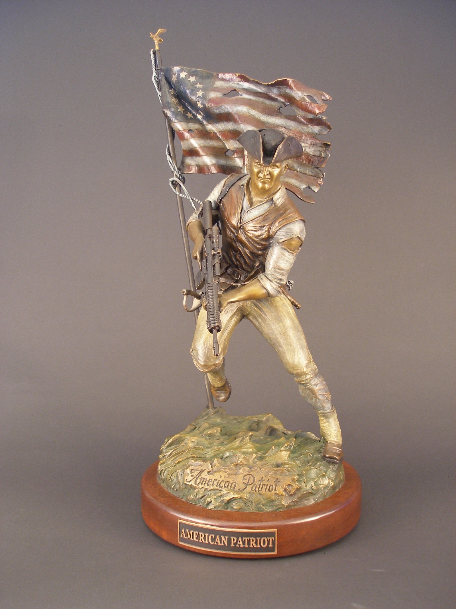 American Patriot - angle 5, bronze sculpture by David Paul Venell