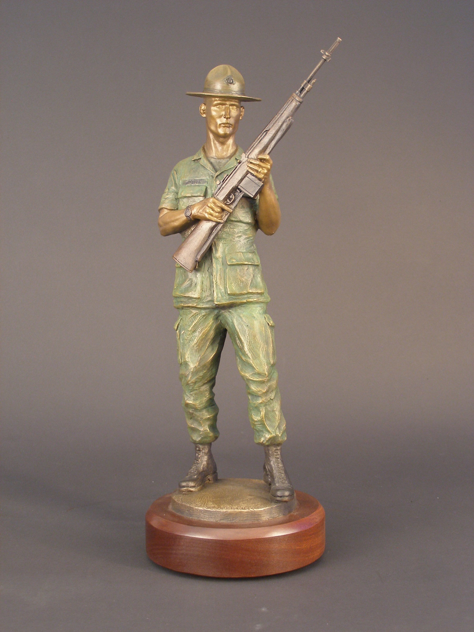Gunny - angle 1, bronze sculpture by David Paul Venell