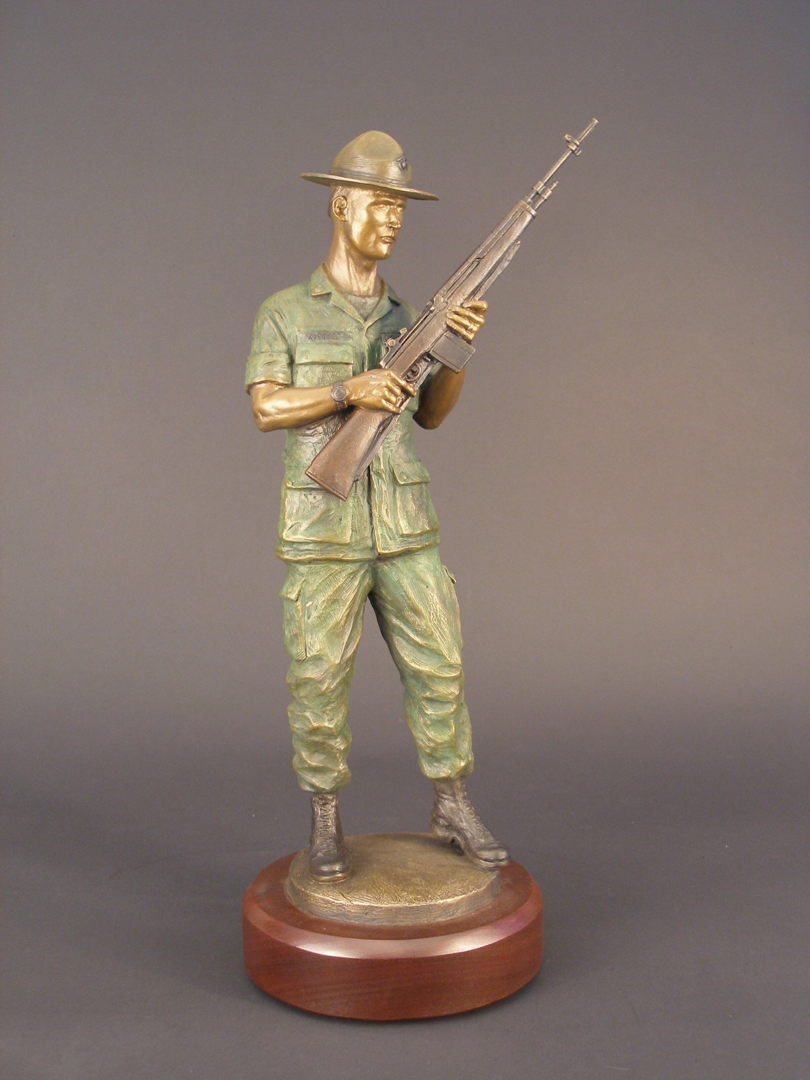 Gunny - angle 2, bronze sculpture by David Paul Venell