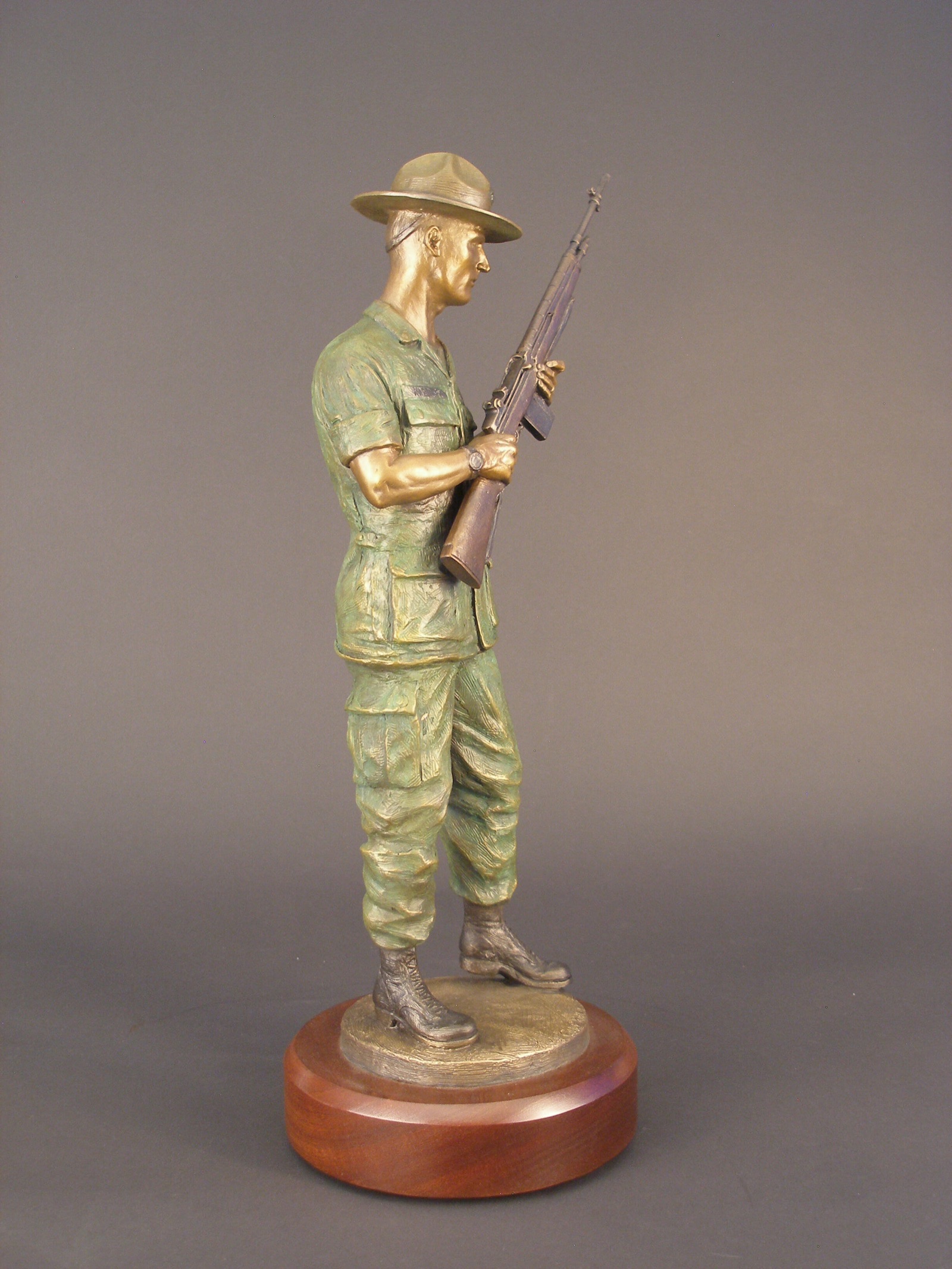 Gunny - angle 3, bronze sculpture by David Paul Venell