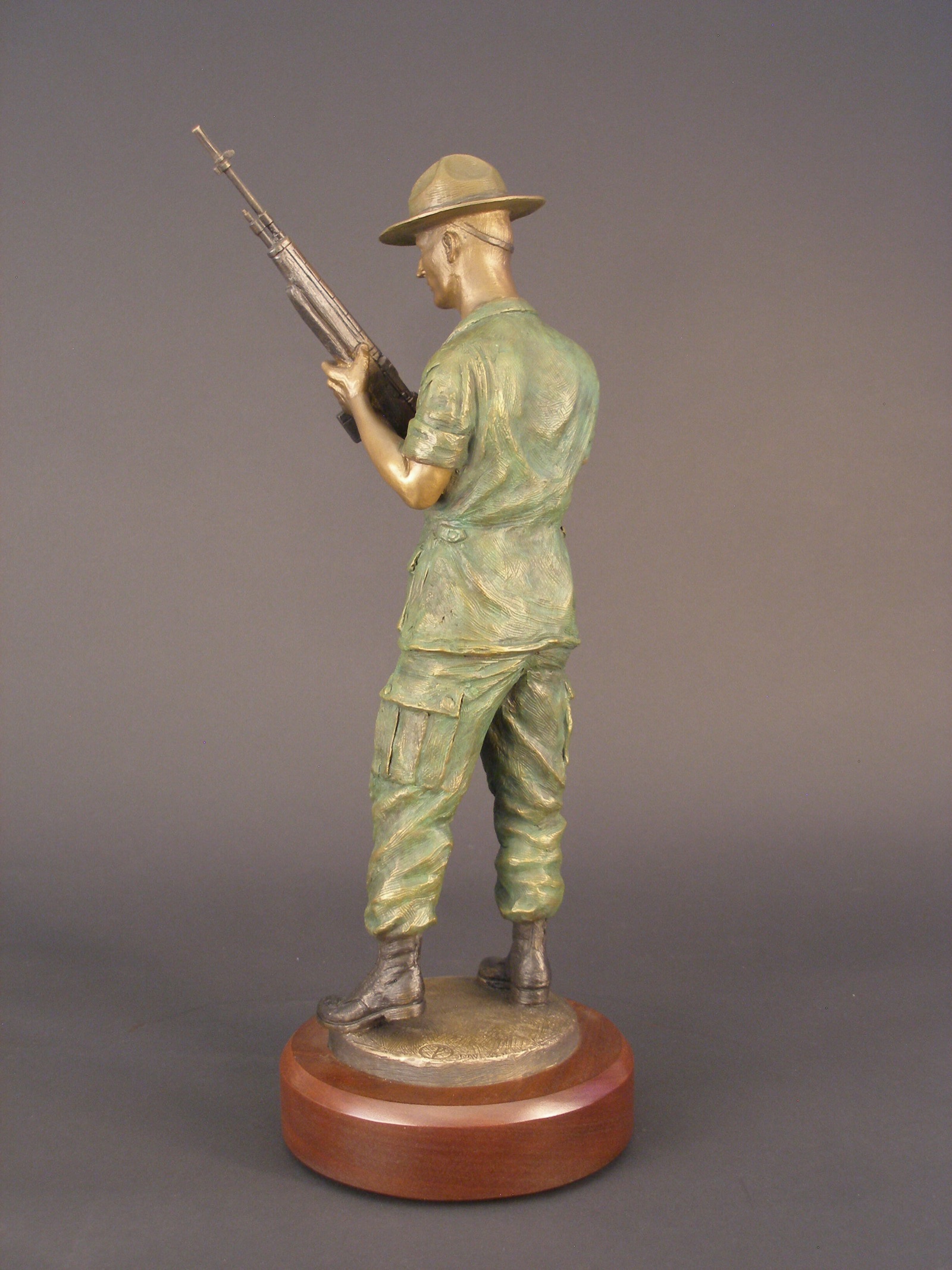 Gunny - angle 4, bronze sculpture by David Paul Venell