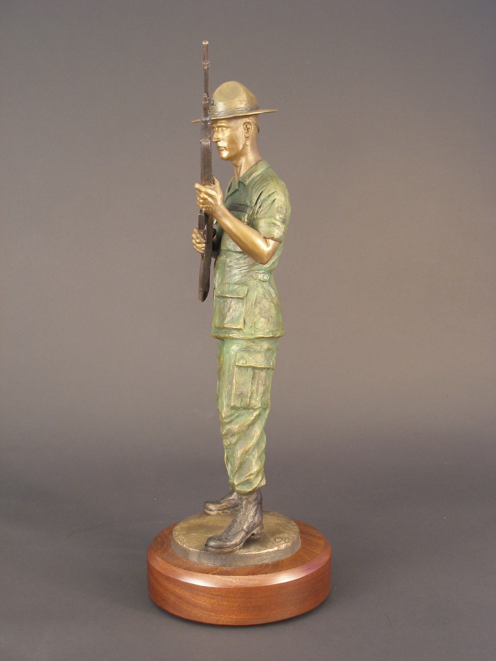 Gunny - angle 5, bronze sculpture by David Paul Venell