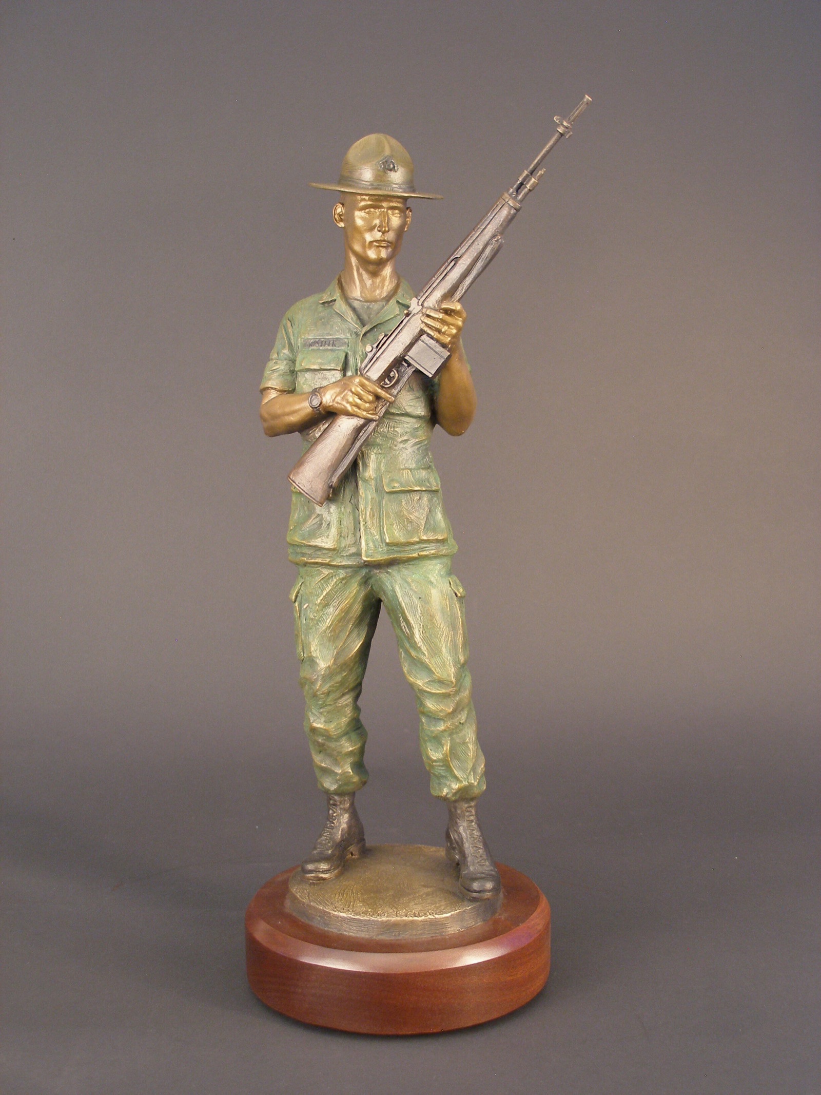 Gunny - angle 6, bronze sculpture by David Paul Venell