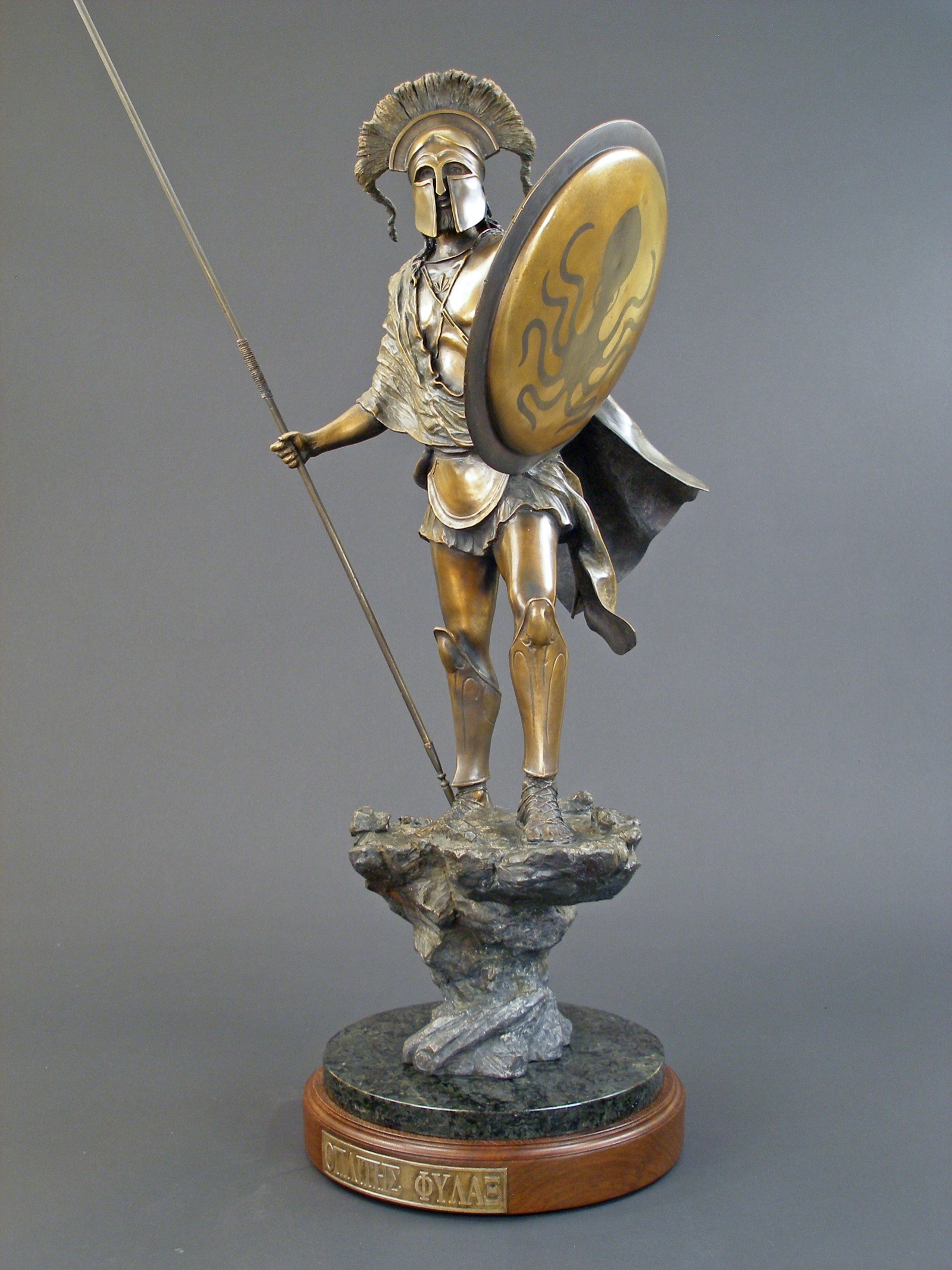 Hoplite Soldier - angle 2, bronze sculpture by David Paul Venell