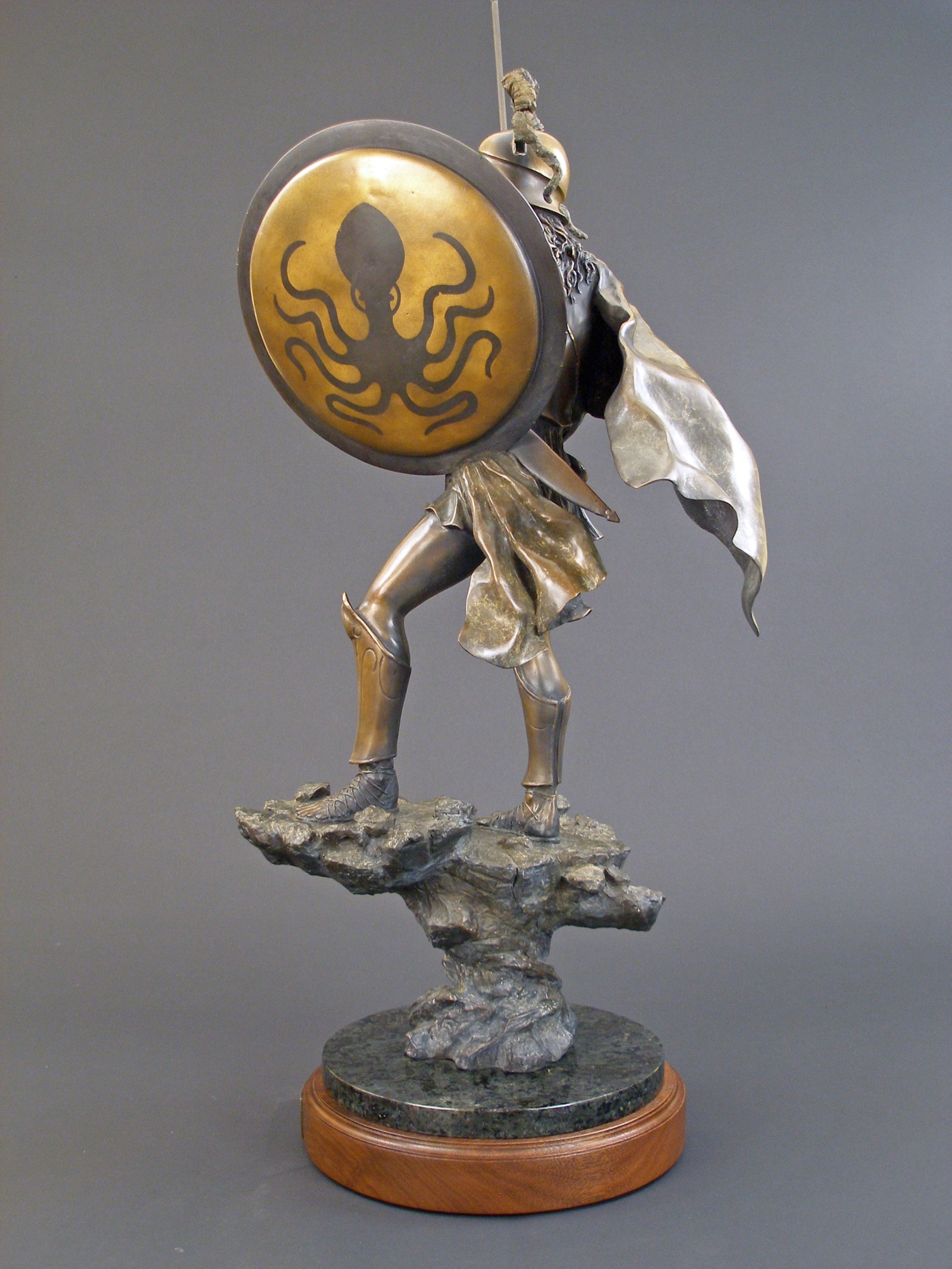 Hoplite Soldier - angle 3, bronze sculpture by David Paul Venell