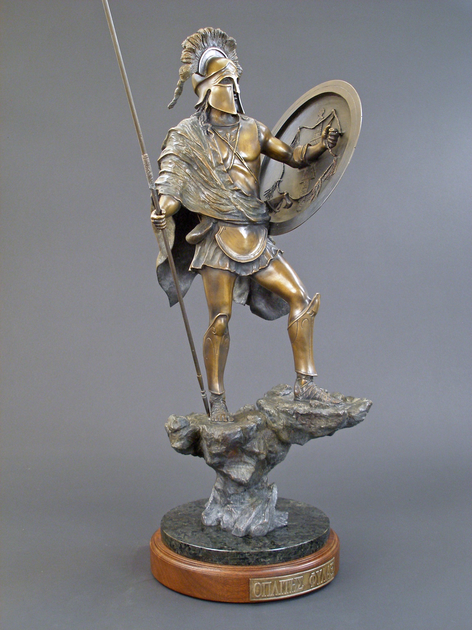 Hoplite Soldier - angle 5, bronze sculpture by David Paul Venell