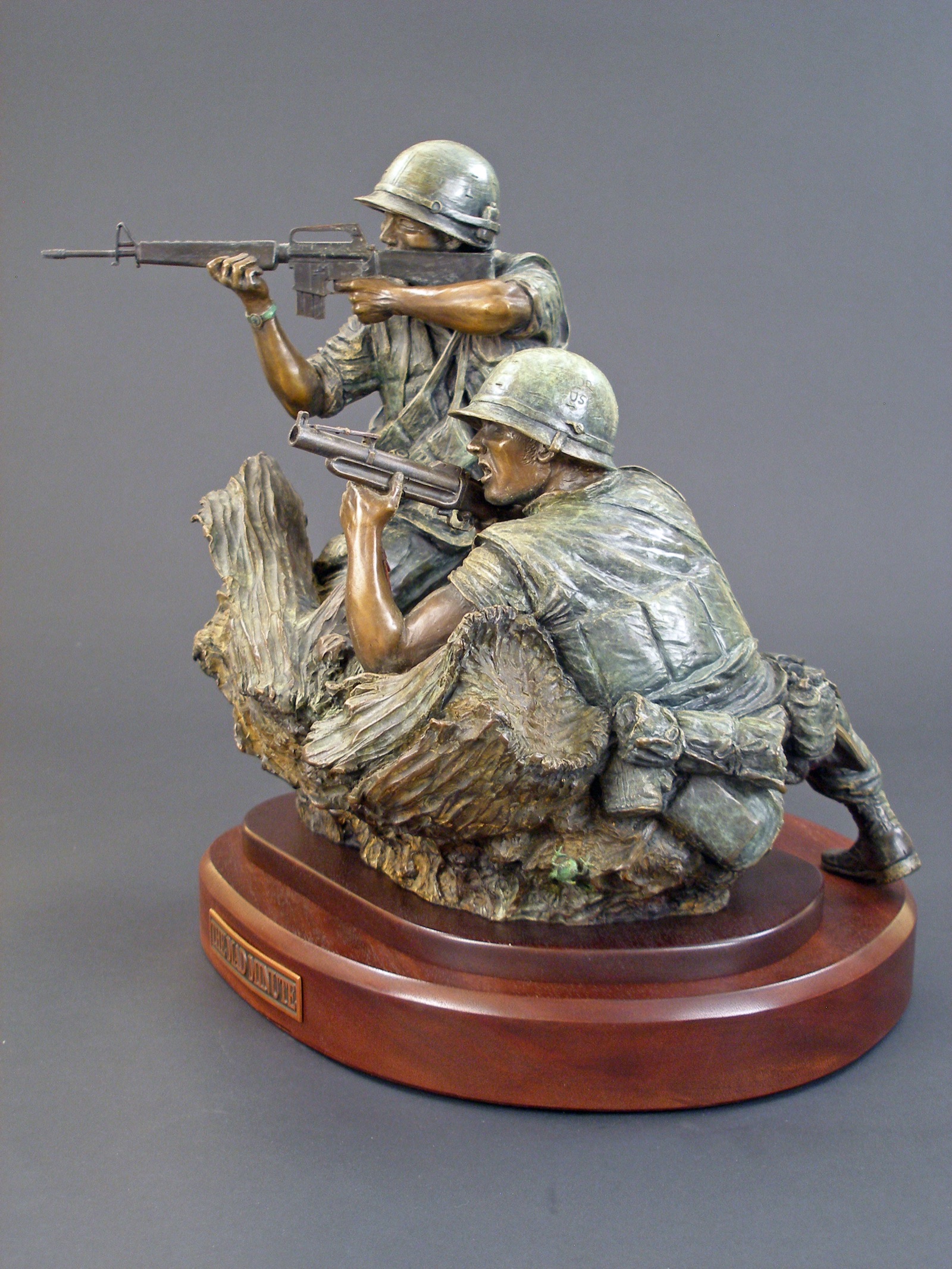 Marine with M40A1 - angle 2, bronze sculpture by David Paul Venell
