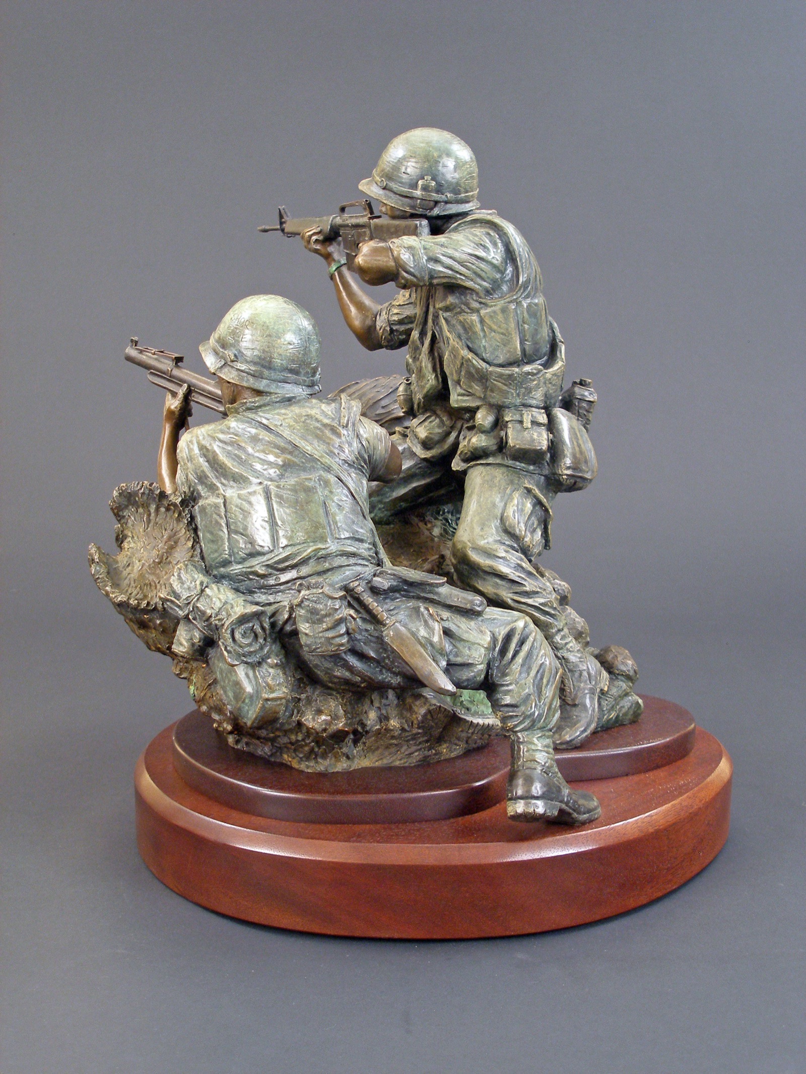 Marine with M40A1 - angle 3, bronze sculpture by David Paul Venell