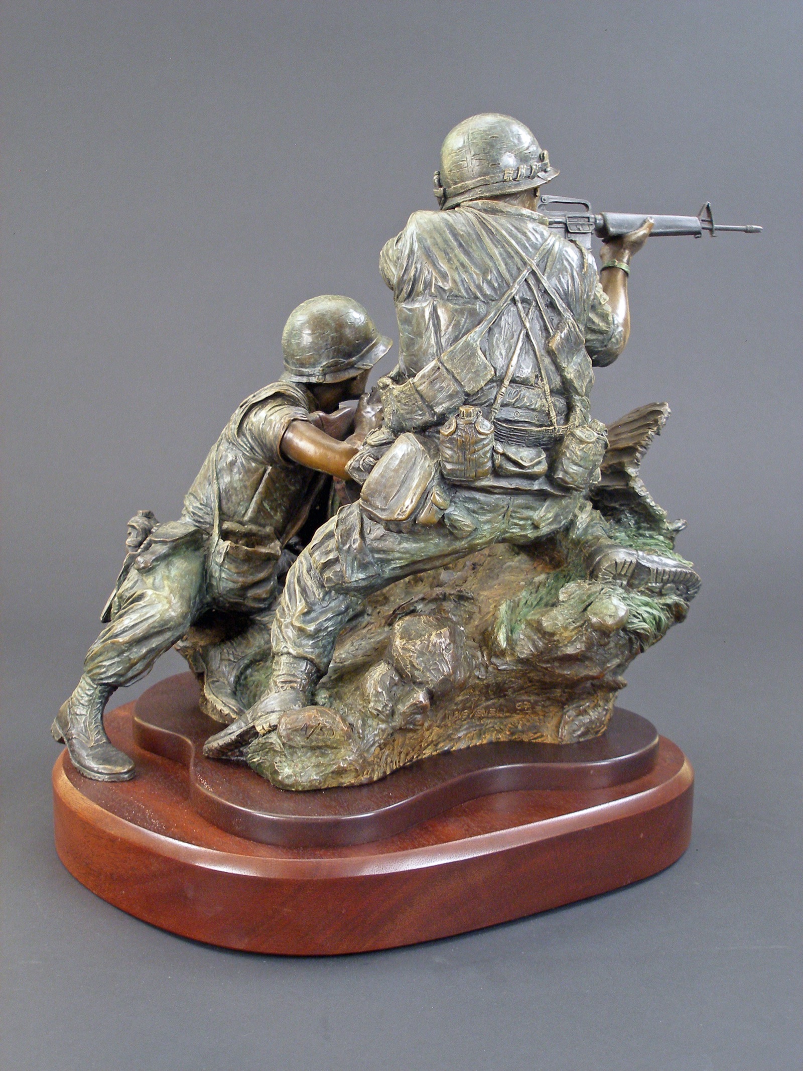 Marine with M40A1 - angle 4, bronze sculpture by David Paul Venell