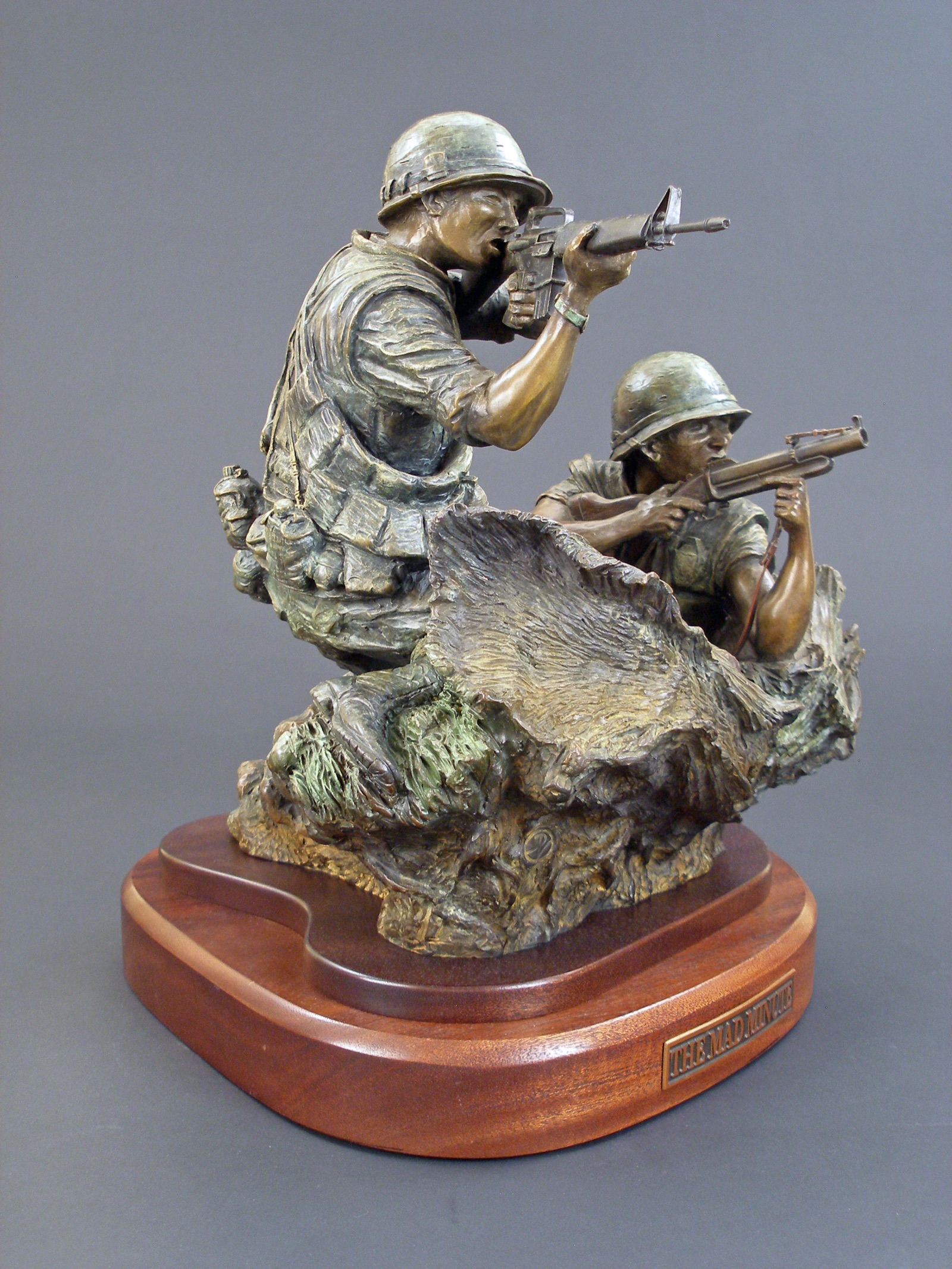 Marine with M40A1 - angle 5, bronze sculpture by David Paul Venell