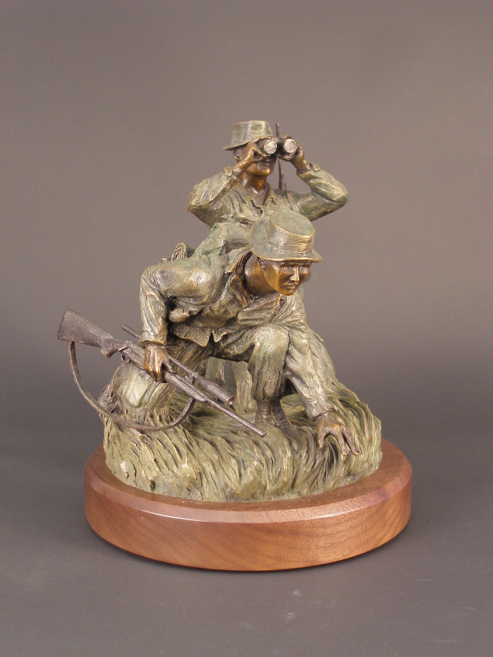 Scout Sniper bronze sculpture