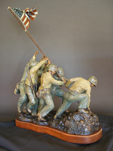 Suribachi's Summit - angle 3, bronze sculpture by David Paul Venell