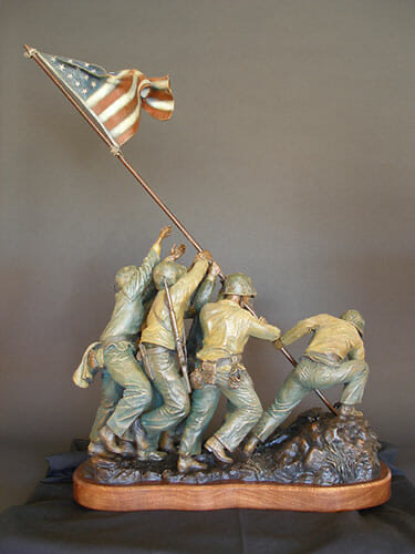 Suribachi's Summit - angle 4, bronze sculpture by David Paul Venell