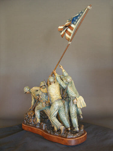 Suribachi's Summit - angle 5, bronze sculpture by David Paul Venell