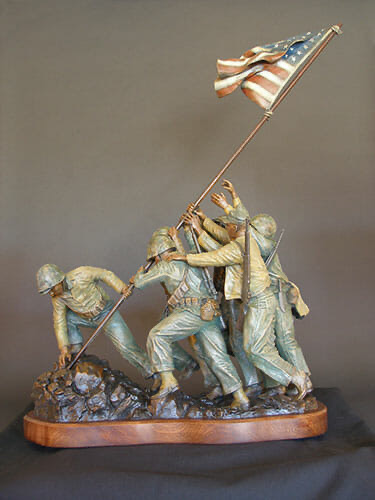 Suribachi's Summit - angle 6, bronze sculpture by David Paul Venell